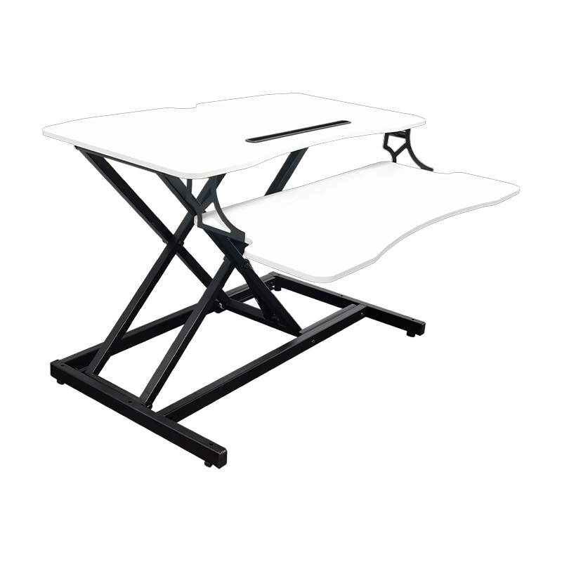 RXD1-2 mit Tastaturablage, Monitor-Riser, Spanplatten-Desktop, pneumatisch, höhenverstellbar, Stehpult-Konverter